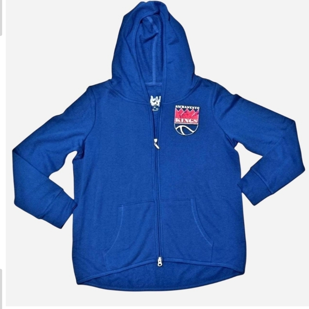 Alyssa Milano Sacramento Kings "TOUCH" Blue Zip-Up Hoodie